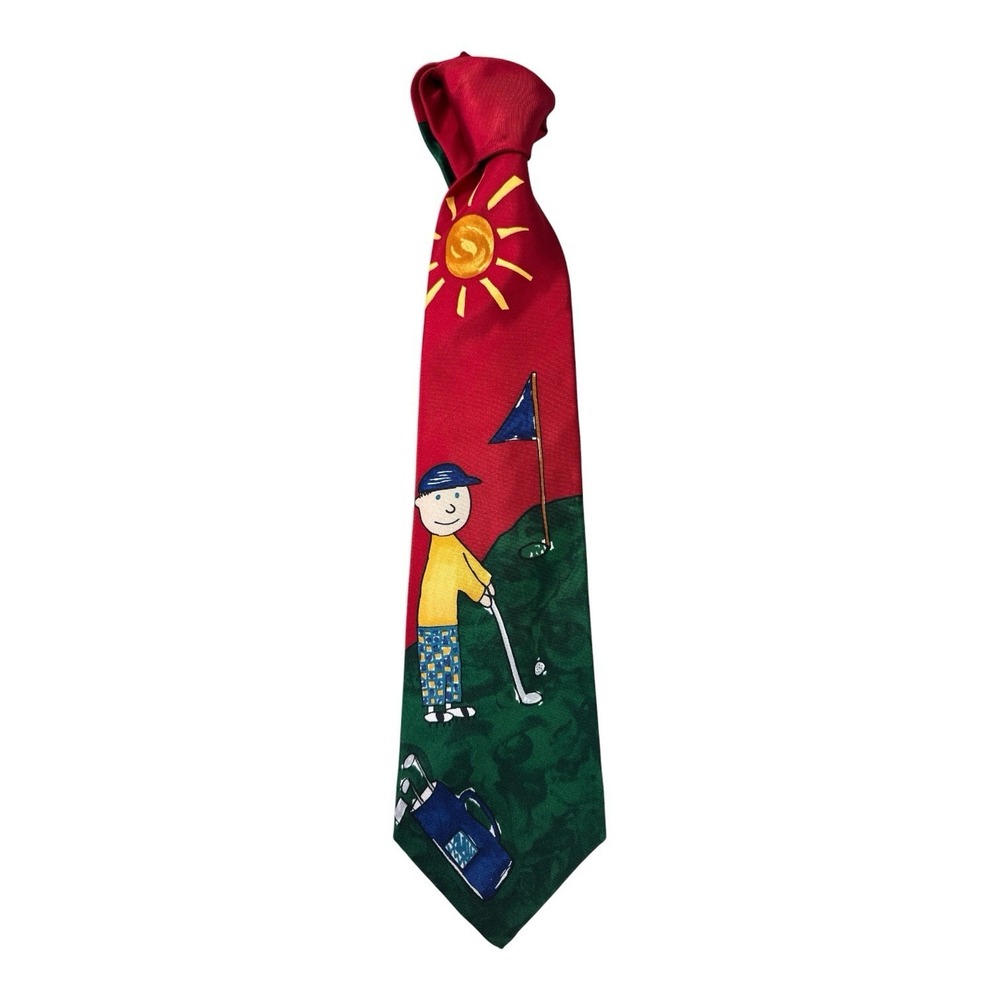 Vintage Save the Children Silk Tie "Golf Dad" by Eric Age 9 - Picture 6 of 9